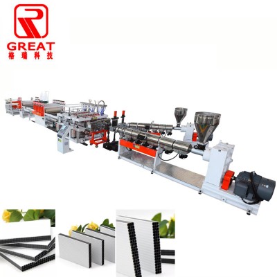 Lower price 15mm hollow pp plastic formwork sheet  making machine line